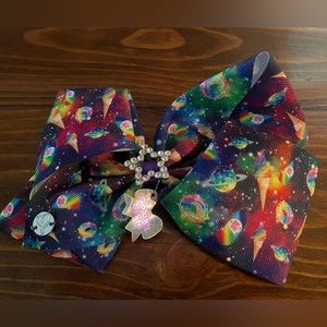 Jojo Siwa signature collection Galaxy Girlie Bow hair clip.